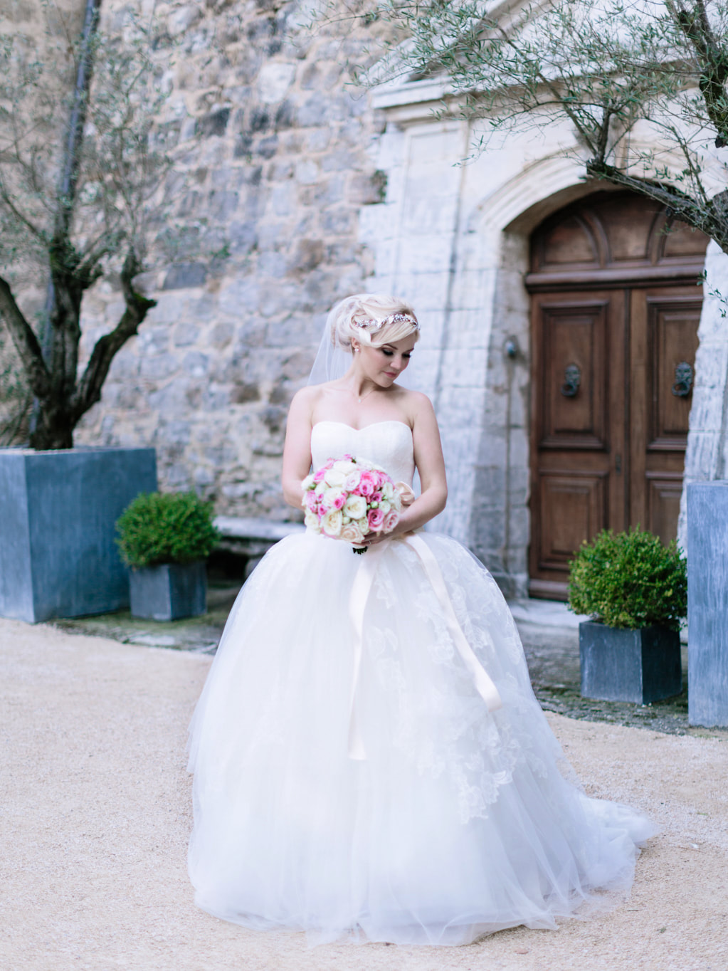 Our wedding in Provence part 2 at Chateau de Massillan by The Belle Blog. Dress by Vera Wang