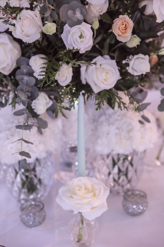 White, Mint and Gold festive tablescape by The Belle Blog