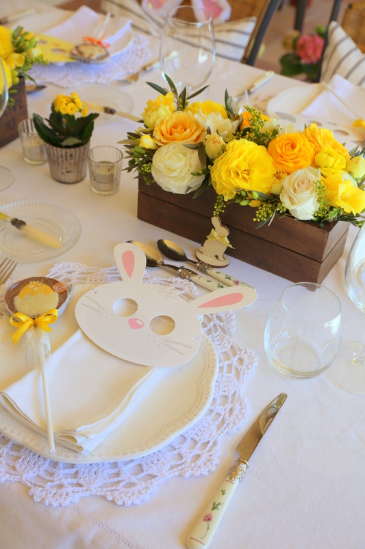 Yellow Easter tablescape by The Belle Blog