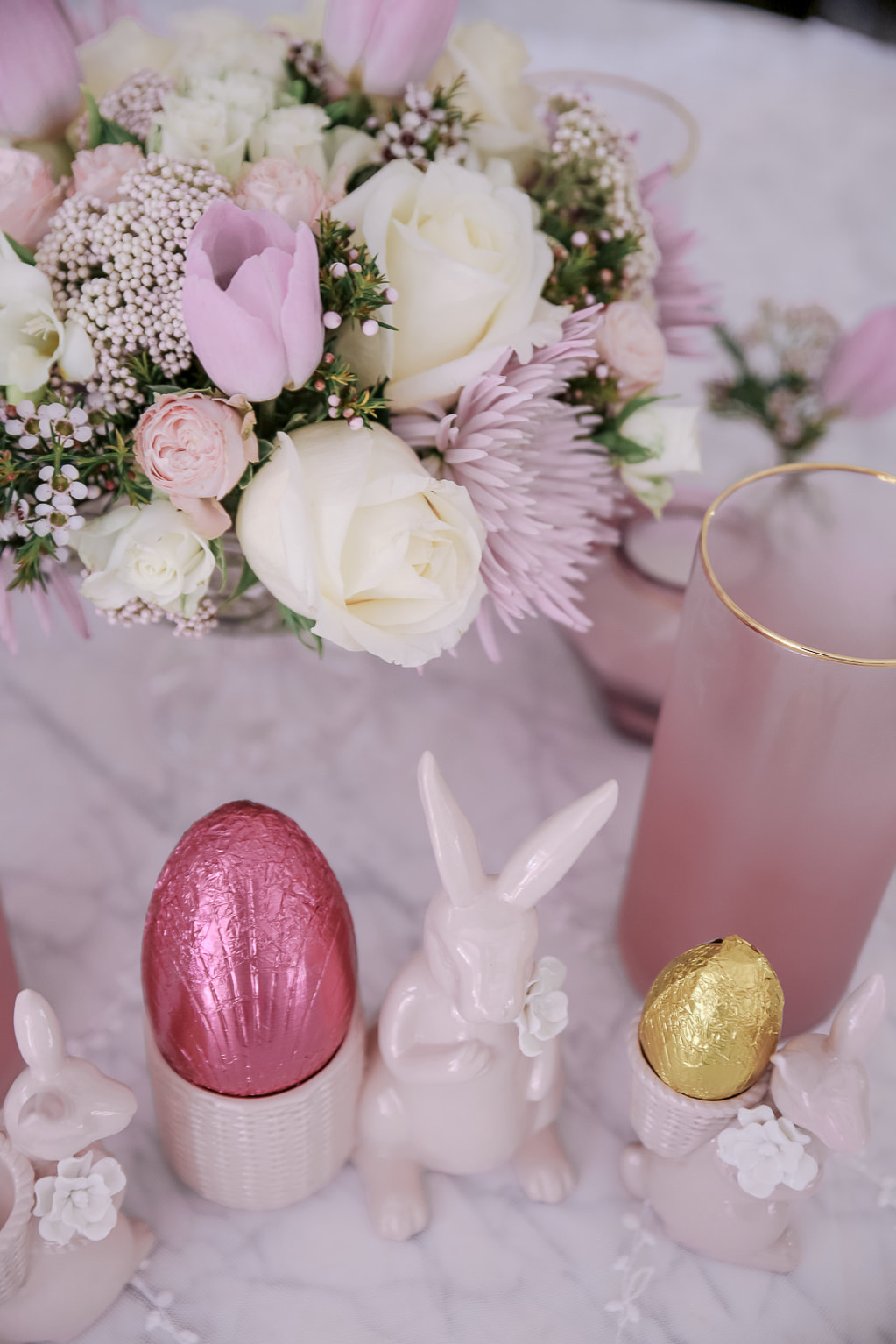 Easter pastel tablescape by The Belle Blog