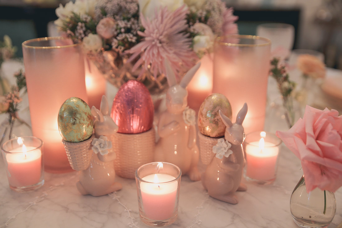 Easter pastel tablescape by The Belle Blog
