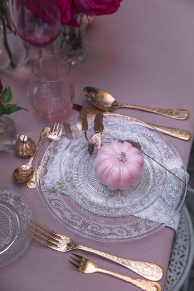 A pastel Halloween tablescape, By The Belle Blog 